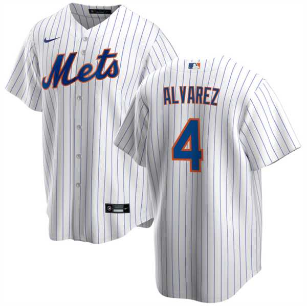 Men%27s New York Mets #4 Francisco Alvarez White Cool Base Stitched Baseball Jersey Dzhi